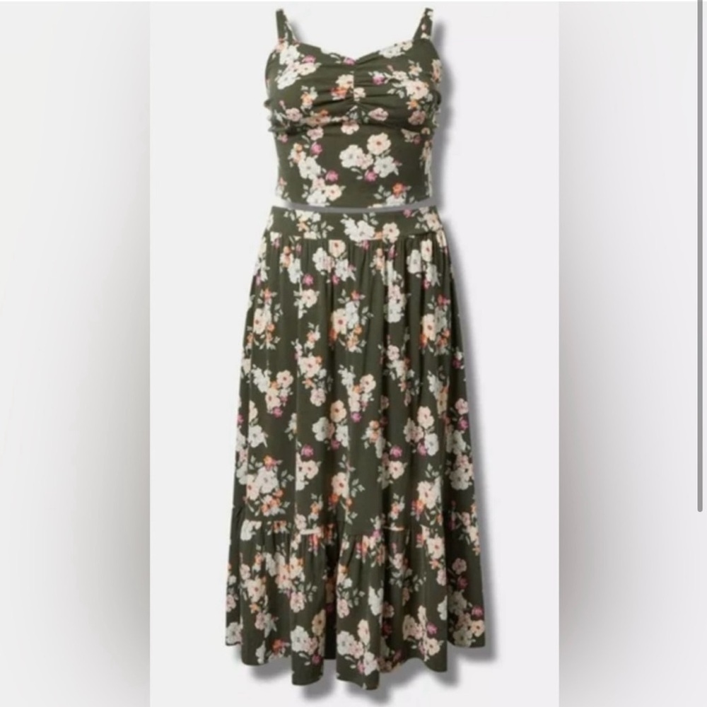 Torrid Floral Green Two-Piece Outfit